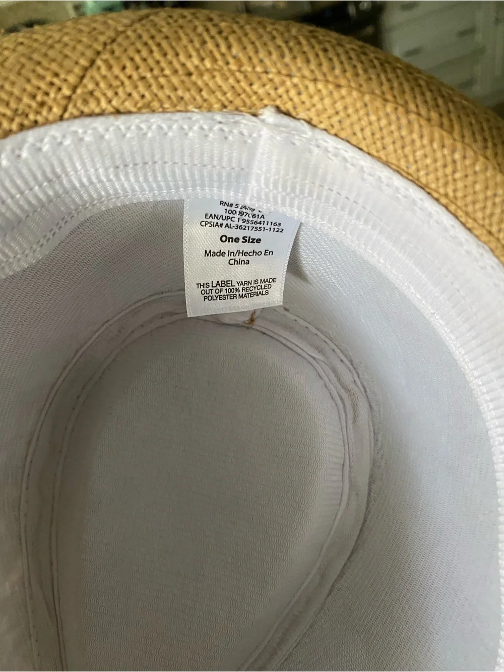 Kids Tan Straw Fedora with Light Blue Band